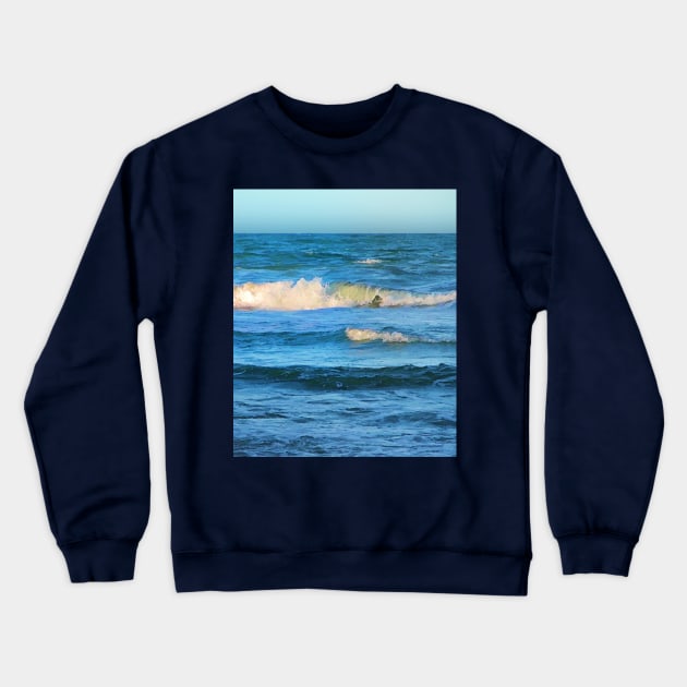 Summer ocean waves Crewneck Sweatshirt by hereswendy